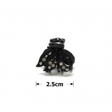 Заколка-краб для волос из металла со стразами 2.5см (14803) вариант 04