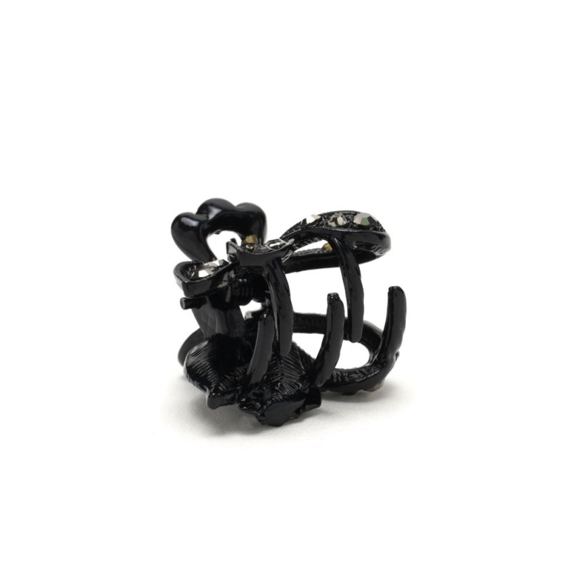 Заколка-краб для волос из металла со стразами 2.5см (14803) вариант 04