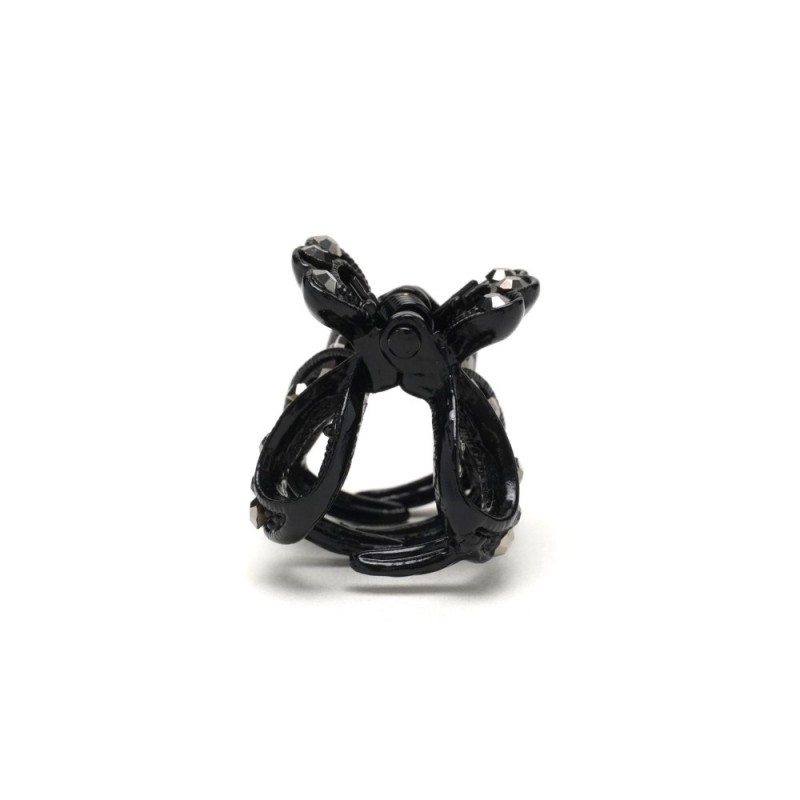 Заколка-краб для волос из металла со стразами 2.5см (14803) вариант 04