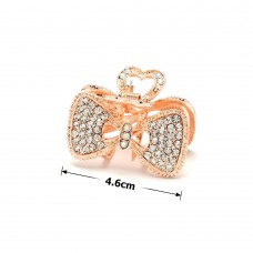 Заколка-краб для волос из металла со стразами 4.6см (14805)