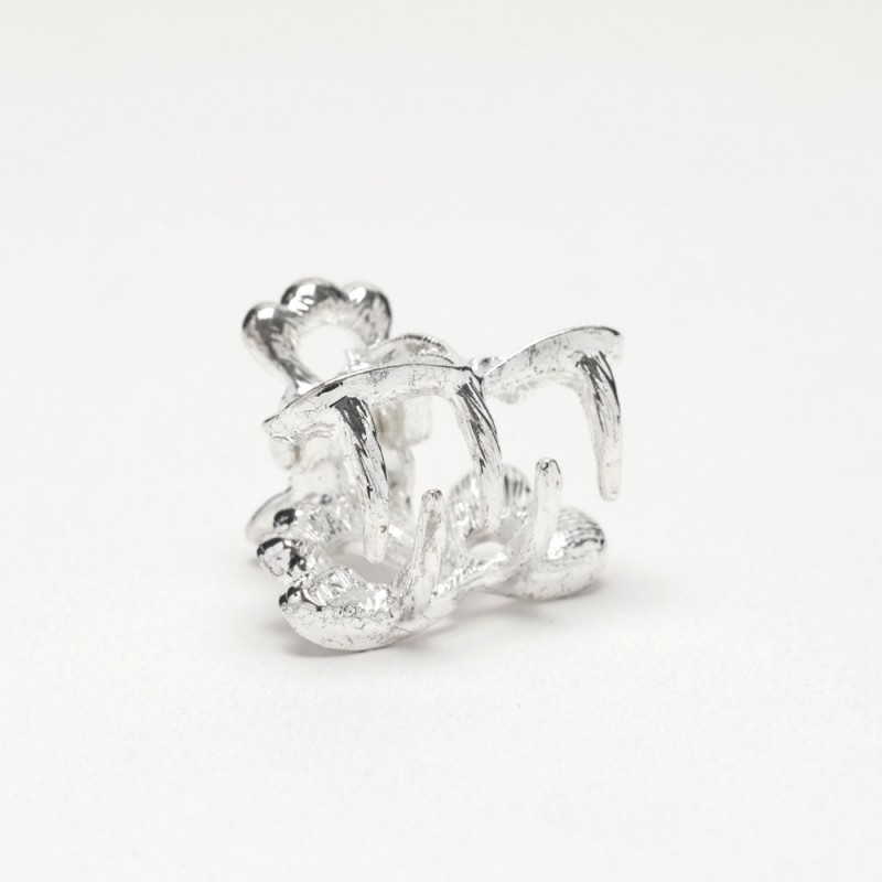 Заколка-краб для волос из металла со стразами 2.5см (14807) вариант 01