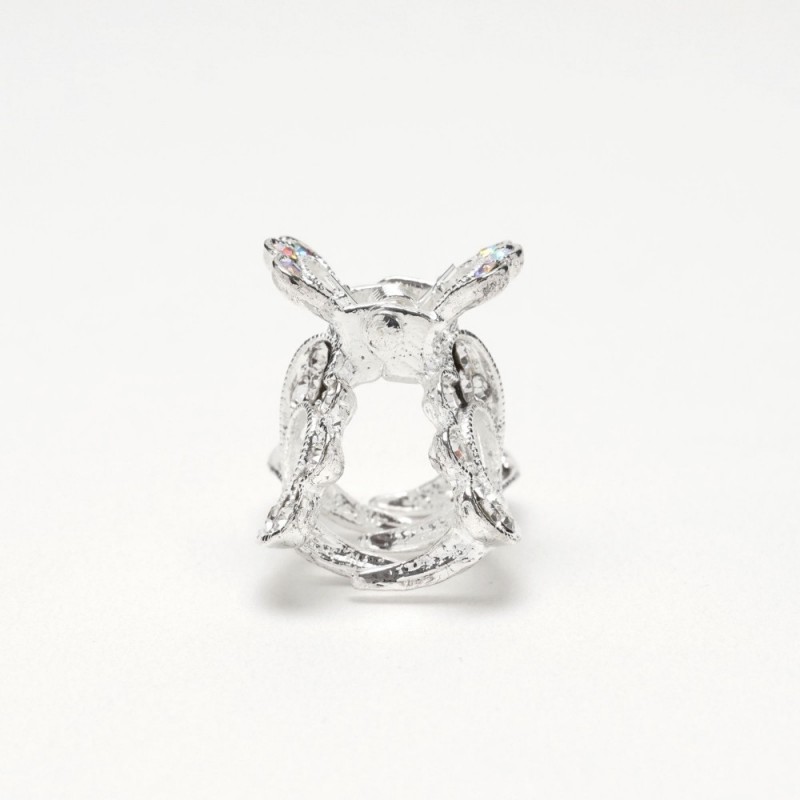 Заколка-краб для волос из металла со стразами 2.5см (14807) вариант 01