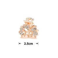 Заколка-краб для волос из металла со стразами 2.5см (14807) вариант 02