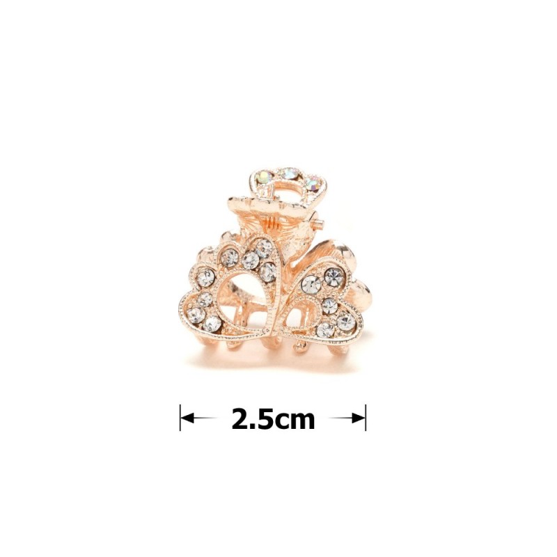 Заколка-краб для волос из металла со стразами 2.5см (14807) вариант 02