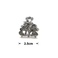 Заколка-краб для волос из металла со стразами 2.5см (14807) вариант 03