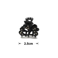 Заколка-краб для волос из металла со стразами 2.5см (14807) вариант 04