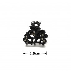 Заколка-краб для волос из металла со стразами 2.5см (14807) вариант 04