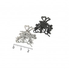 Набор заколок-крабов для волос 2.5см 12шт графитовые и чёрные (14847)