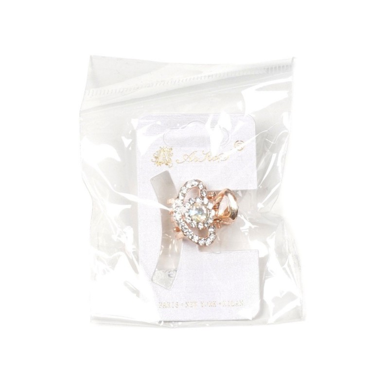 Заколка-краб для волос из металла со стразами 2см (15069) вариант 02