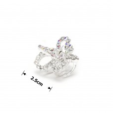 Заколка-краб для волос из металла со стразами 2.5см (15078) вариант 01