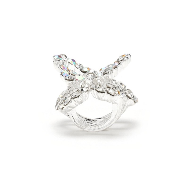 Заколка-краб для волос из металла со стразами 2.5см (15078) вариант 01