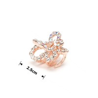 Заколка-краб для волос из металла со стразами 2.5см (15078) вариант 02