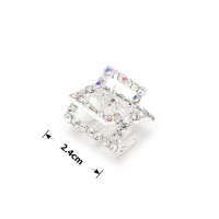 Заколка-краб для волос из металла со стразами 2.4см (15080)