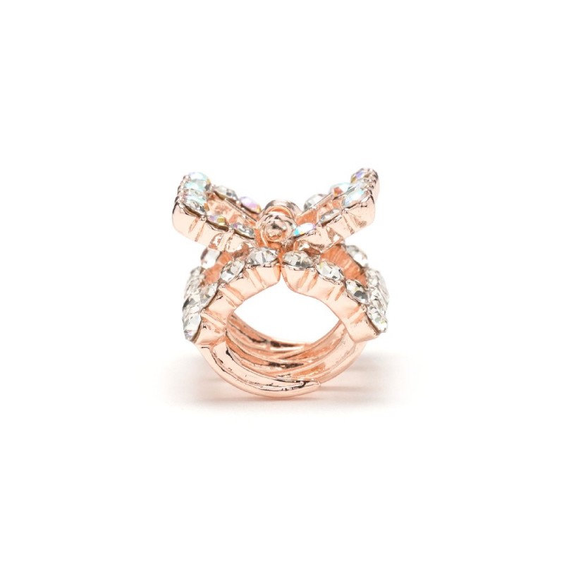 Заколка-краб для волос из металла со стразами 2.4см (15080)