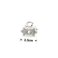 Заколка-краб для волос из металла со стразами 2.3см (15086) вариант 01