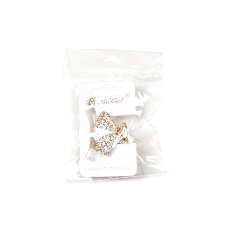 Заколка-краб для волос из металла со стразами 2.7см (15092)