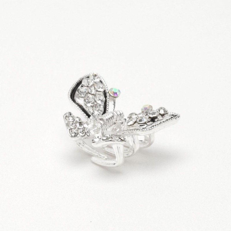 Заколка-краб для волос из металла со стразами 2.6см (15225) вариант 01