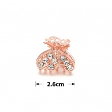 Заколка-краб для волос из металла со стразами 2.6см (15440)