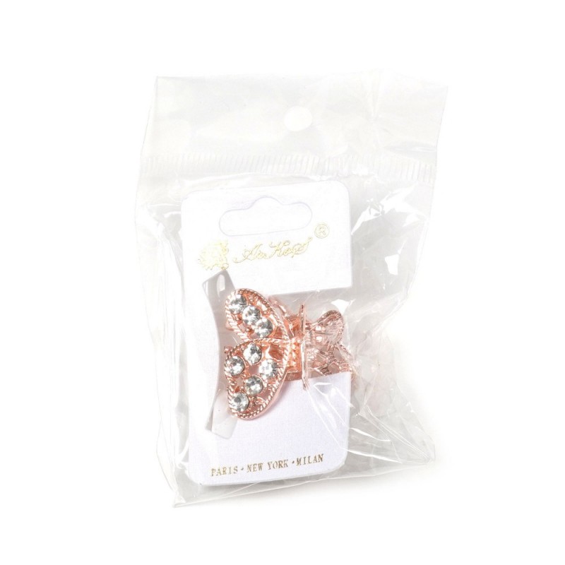 Заколка-краб для волос из металла со стразами 2.6см (15440)