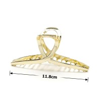 Заколка-краб для волос из металла 11.8см (23232) вариант 03