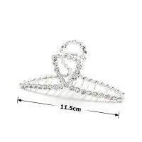 Заколка-краб для волос из металла 11.5см со стразами (23238) вариант 01