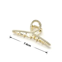 Заколка-краб для волос из металла 7.6см (23636) вариант 03