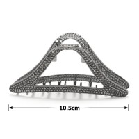 Заколка-краб для волос из металла 10.5см со стразами (29292) вариант 02