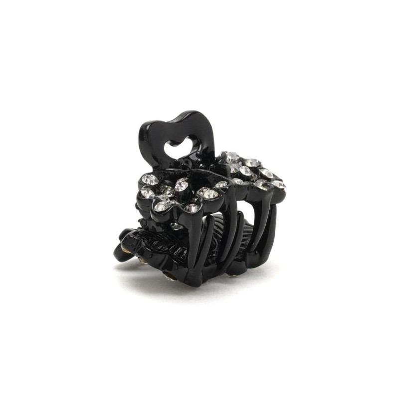 Заколка-краб для волос из металла со стразами 2.5см (3263) вариант 03