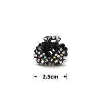 Заколка-краб для волос из металла со стразами 2.5см (3263) вариант 04