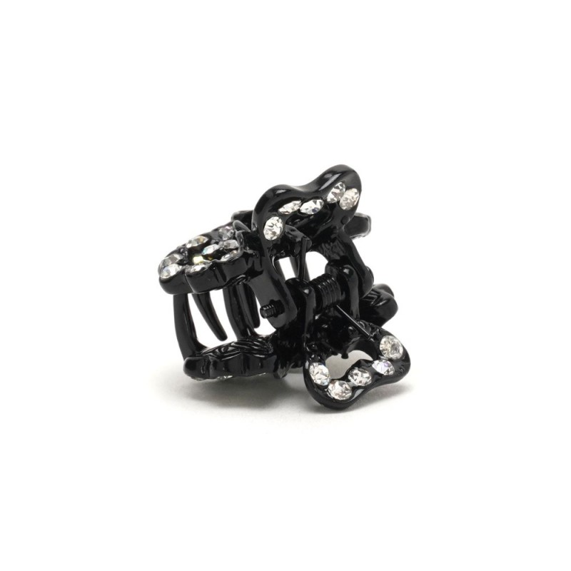 Заколка-краб для волос из металла со стразами 2.5см (3263) вариант 04