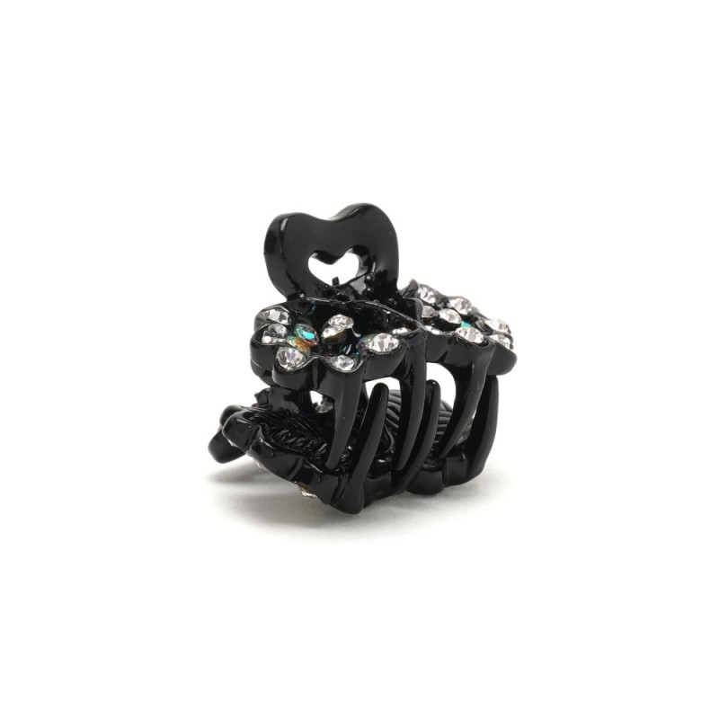 Заколка-краб для волос из металла со стразами 2.5см (3263) вариант 04