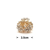 Заколка-краб для волос из металла со стразами 2.5см (3263) вариант 05