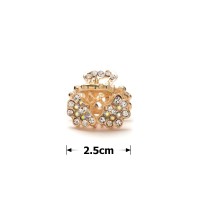 Заколка-краб для волос из металла со стразами 2.5см (3263) вариант 06