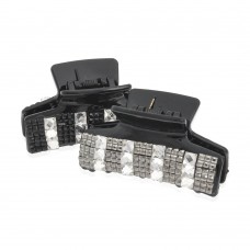 Заколка-краб для волос пластиковая со стразами (5119) вариант упаковка 6шт