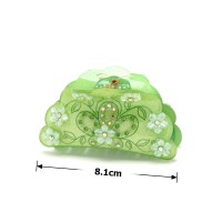 Заколка-краб для волос из французского пластика со стразами (8087) вариант 04