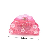 Заколка-краб для волос из французского пластика со стразами (8087) вариант 09