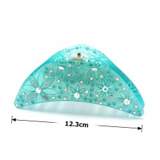 Заколка-краб для волос из французского пластика со стразами (8090) вариант 03