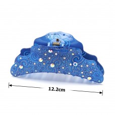 Заколка-краб для волос из французского пластика со стразами (8091) вариант 07