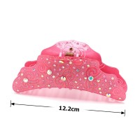 Заколка-краб для волос из французского пластика со стразами (8091) вариант 09