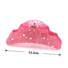 Заколка-краб для волос из французского пластика со стразами (8091) вариант 09