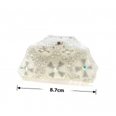 Заколка-краб для волос из французского пластика со стразами (8093) вариант 01