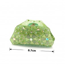 Заколка-краб для волос из французского пластика со стразами (8093) вариант 04