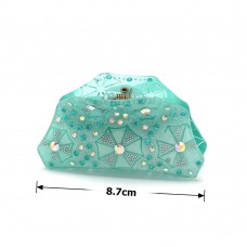 Заколка-краб для волос из французского пластика со стразами (8093) вариант 05