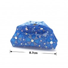 Заколка-краб для волос из французского пластика со стразами (8093) вариант 07