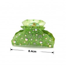 Заколка-краб для волос из французского пластика со стразами (8094) вариант 04