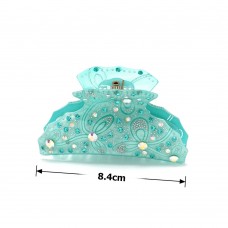 Заколка-краб для волос из французского пластика со стразами (8094) вариант 05