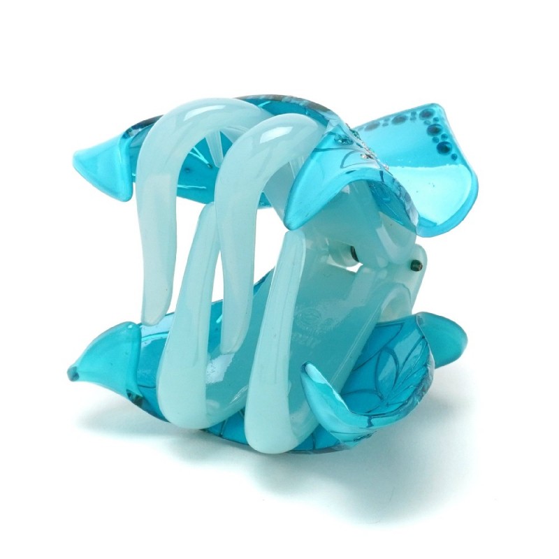 Заколка-краб для волос из французского пластика со стразами (8467) вариант 03