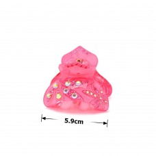 Заколка-краб для волос из французского пластика со стразами (8467) вариант 06