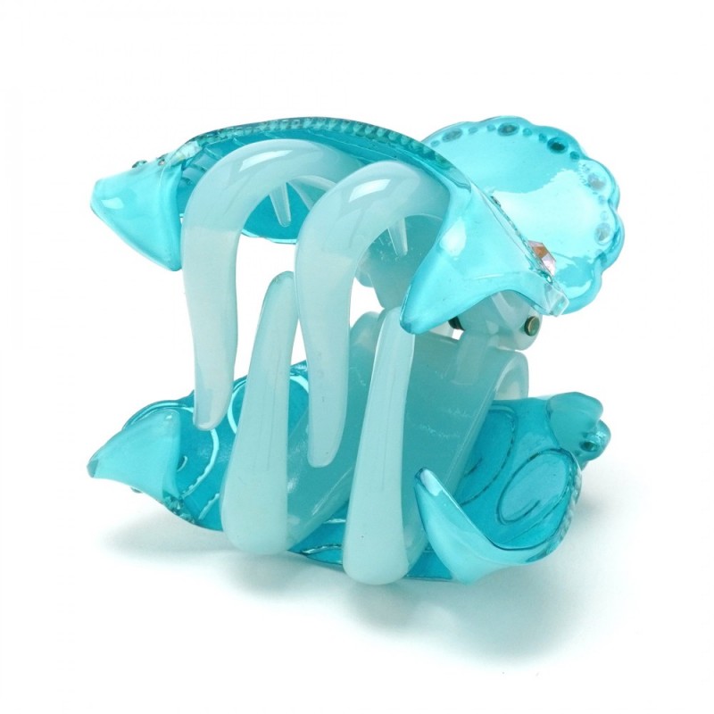 Заколка-краб для волос из французского пластика со стразами (8468) вариант 03