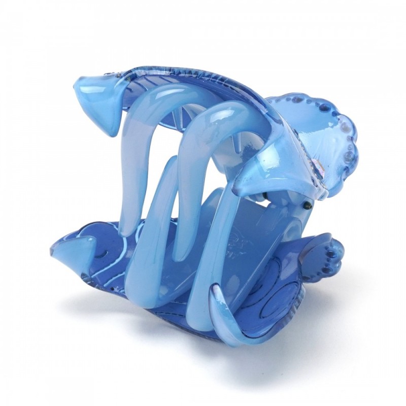 Заколка-краб для волос из французского пластика со стразами (8468) вариант 04